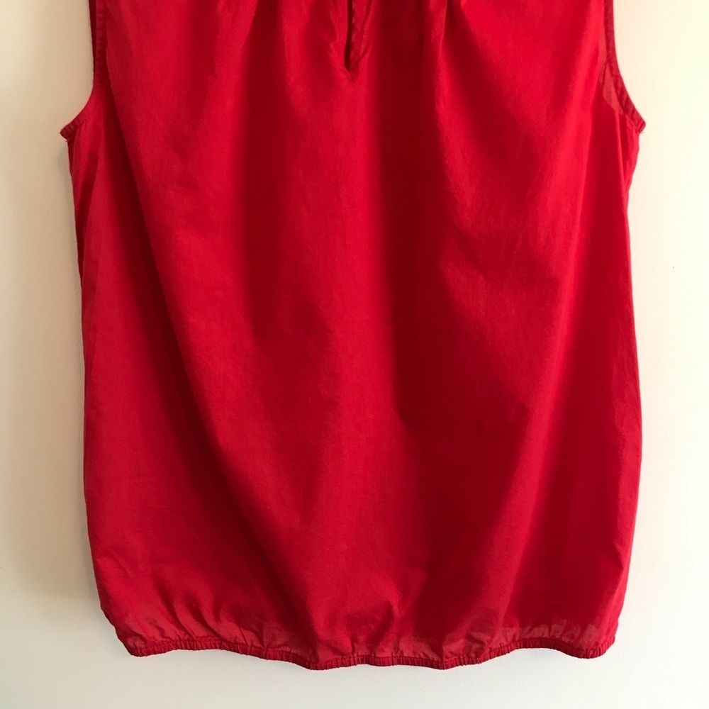 LOFT | Red Ruffle Neck Tank - Picture 3 of 6